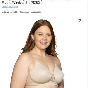 Vanity Fair Lingerie® Beauty Back Smoother Full-Figure Wireless Bra 71380 42C